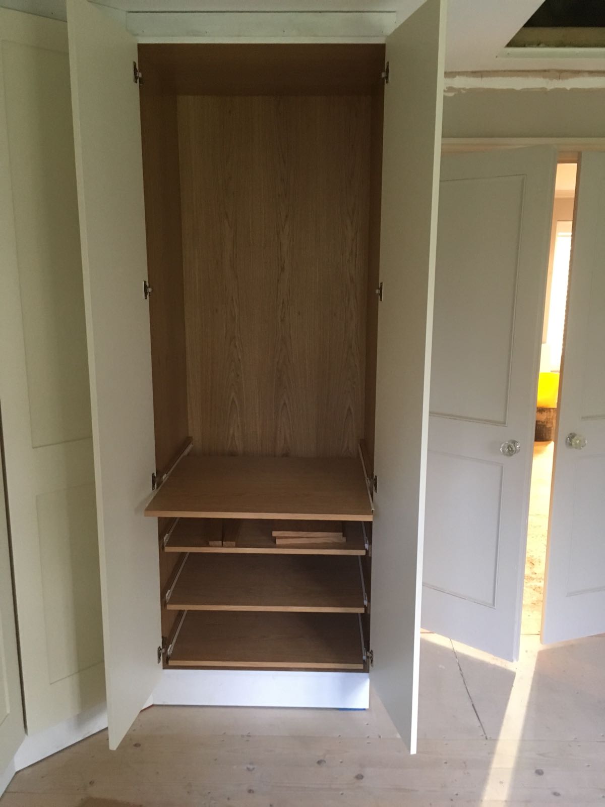 Wardrobe installation in progress