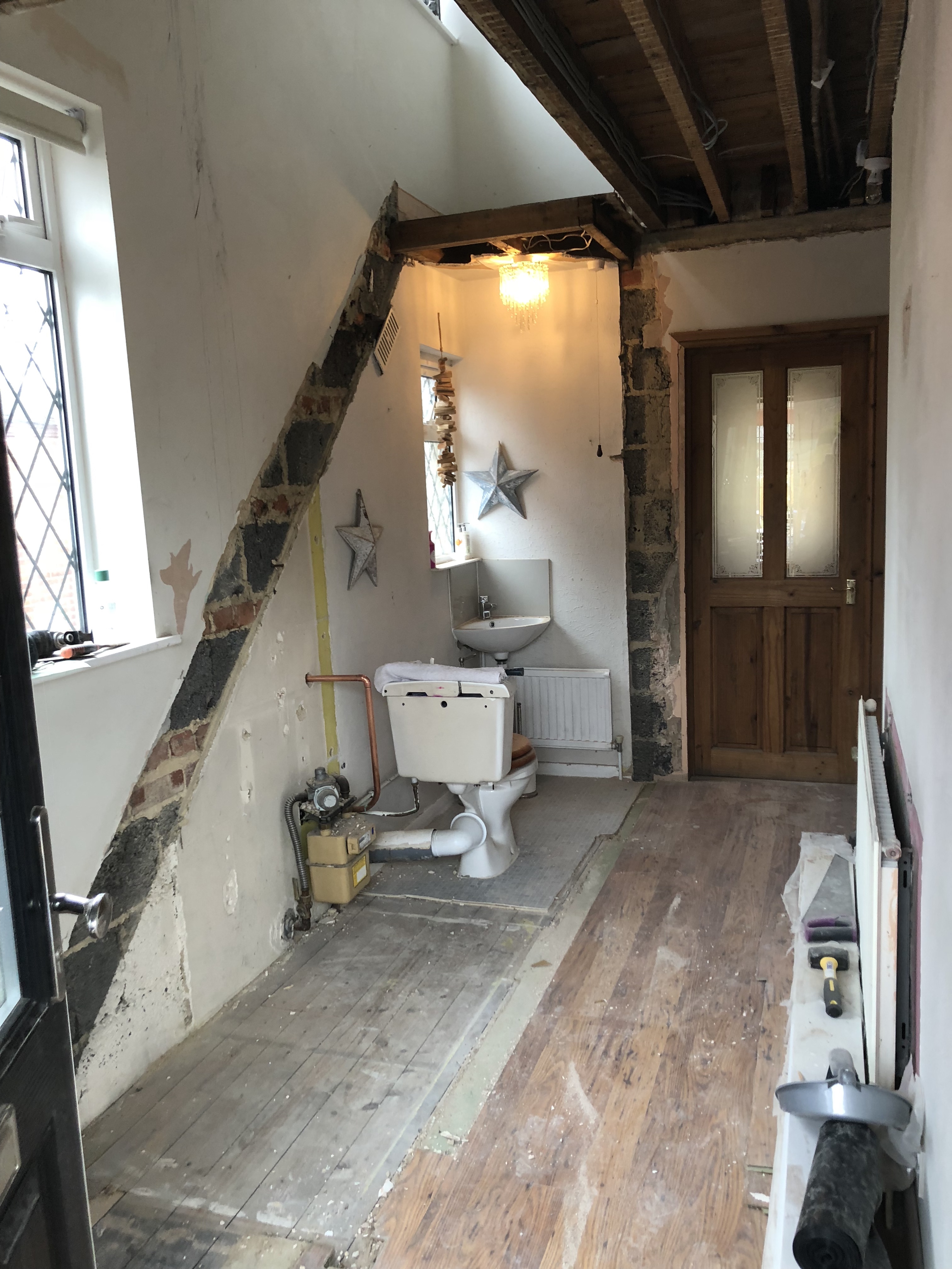 Grey oak fire door installation