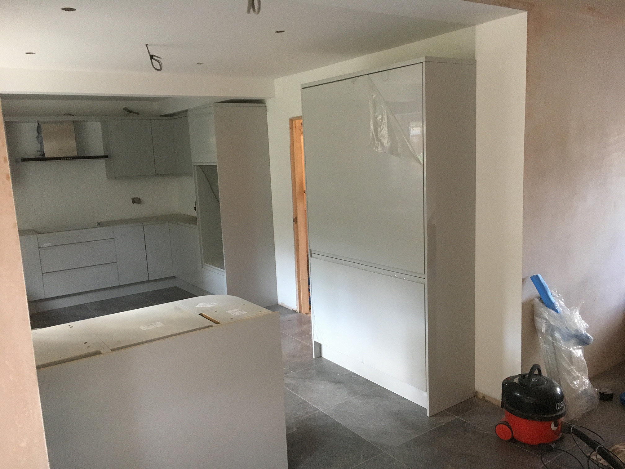 Worktop being fitted